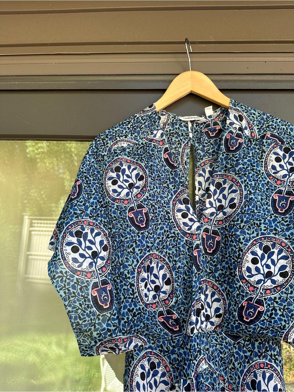 Blue Patterned Maxi Dress - Picture 2 of 2